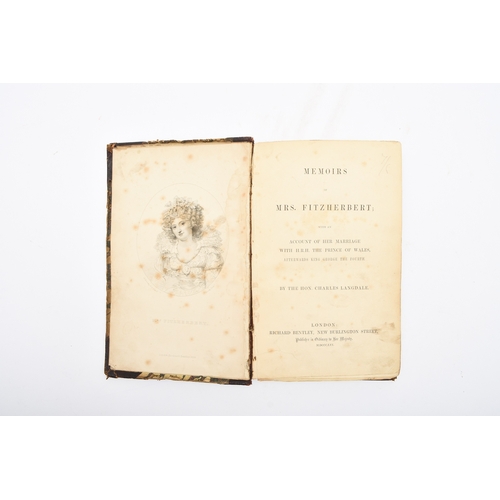 27 - LANGDALE, Hon, Charles, Memoirs of Mrs Fitzherbert, 1856. Worn half calf. Greek New Testament, 1809,... 