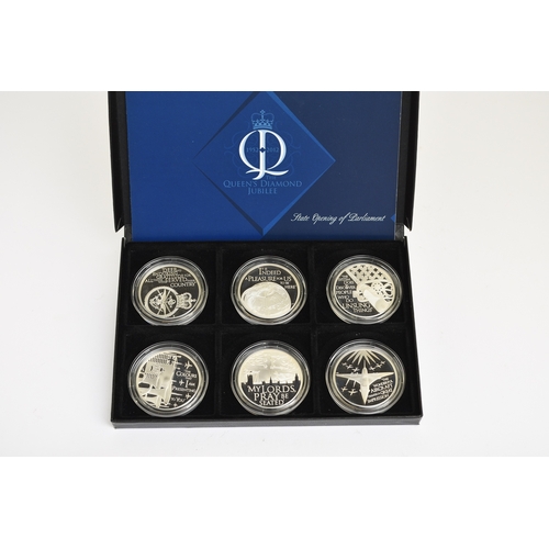 273 - The Queen Elizabeth II 2012, official Diamond Jubilee set of 6 silver proof coins within capsules an... 