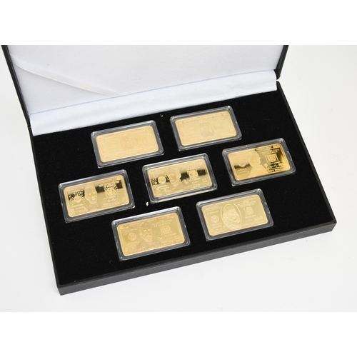 274 - The SSAFA War Poppy Collection: three sets of four gold plated coins; together with 
The Queen's Bir... 