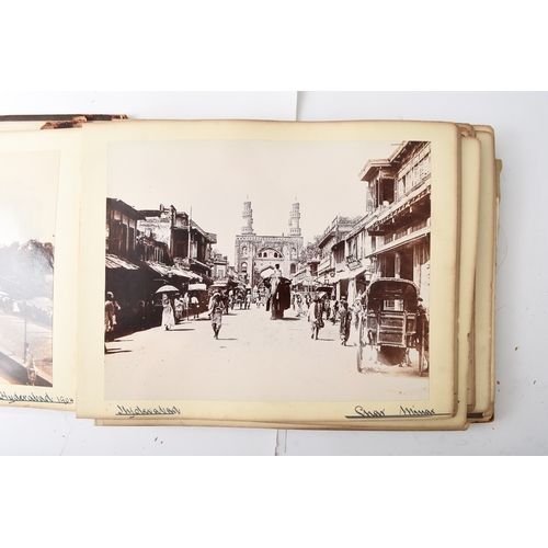 28 - INDIAN PHOTOGRAPH ALBUM circa 1905, with circa 40 large photographs and a dozen smaller views. Photo... 