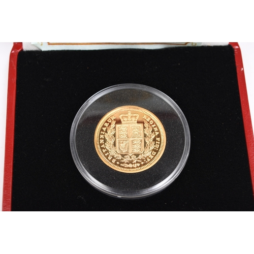 288 - Pobjoy Mint Queen Victoria 22ct gold replica Sovereign dated 1839, limited edition 31/100, within ca... 