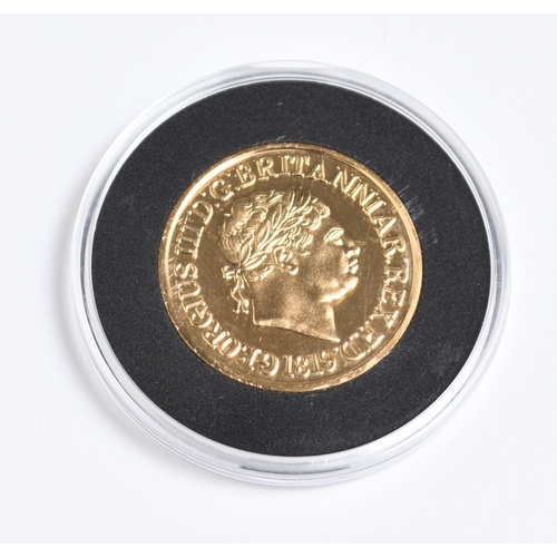 301 - Pobjoy Mint George III 22ct Gold replica Sovereign dated 1819, limited edition 11/250, within capsul... 