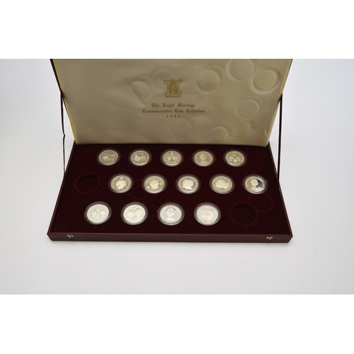 304 - The Royal Mint - The Royal Marriage Commemorative Coin Collection 1981. Fourteen silver proof coins ... 