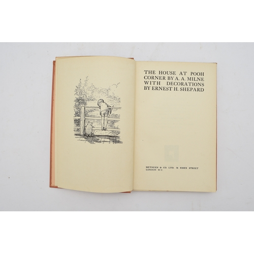 32 - MILNE, A A, The House at Pooh Corner, 1st edition 1928. Publisher's pink cloth, top edge gilt. A ver... 