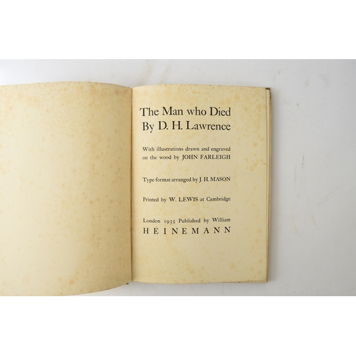 41 - LAWRENCE, The Man Who Died. 4to, 1st edition 1935. With a frontis and 9 illustrations by John Farlei... 