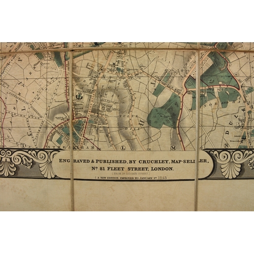 48 - CRUCHLEY'S NEW PLAN OF LONDON and its environs. A new edition improved to January 1st 1843. 1225mm b... 