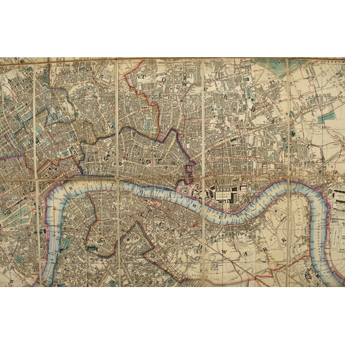 48 - CRUCHLEY'S NEW PLAN OF LONDON and its environs. A new edition improved to January 1st 1843. 1225mm b... 