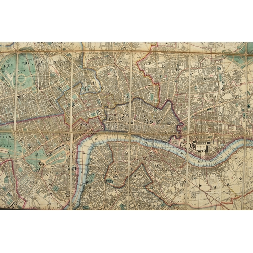 48 - CRUCHLEY'S NEW PLAN OF LONDON and its environs. A new edition improved to January 1st 1843. 1225mm b... 