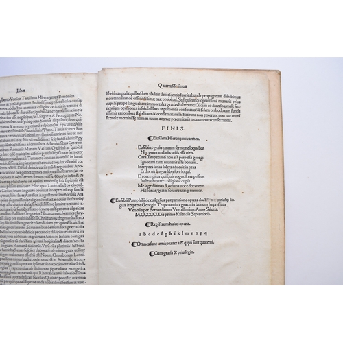 78 - EUSEBIUS, Caesariensis & TRAPEZUNTUS, Georgius. Eusebius de Evangelia Praeparatione a Georgio Trapez... 