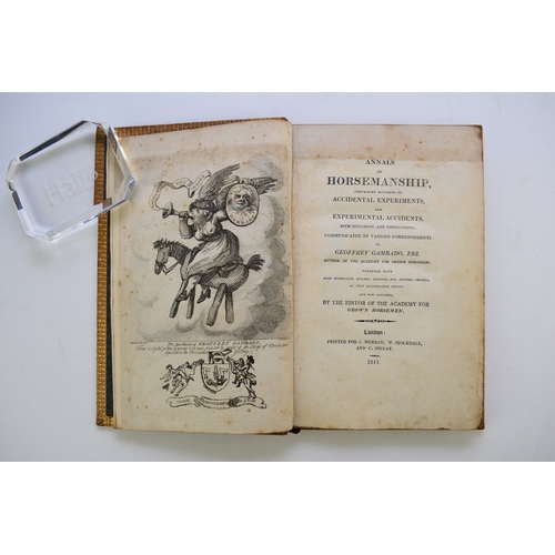 92 - GAMBADO, Geoffrey, Annals of Horsemanship, containing accounts of accidental experiments, and experi... 