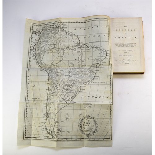 95 - ROBERTSON, William. History of America, three volumes, 6th edition 1792. With four folding maps, con... 