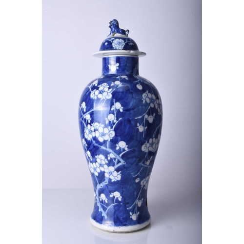 52 - A Chinese blue and white vase and cover, Kangxi four-character mark but 19th century Of baluster for... 