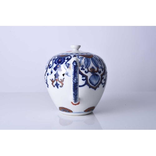 59 - A Chinese Imari teapot and cover, 18th century Of ovoid form and decorated with a formal pattern of ... 