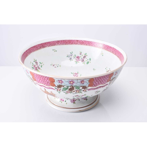 83 - A Chinese style porcelain armorial footed bowl by Emile Samson Of rounded form, decorated with an ar... 