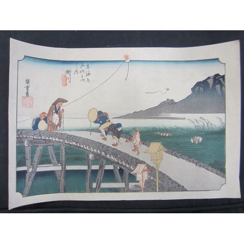 276 - Utagawa Hiroshige (1797-1858), eleven woodblock prints All Oban, yoko-e and including From the Fifty... 