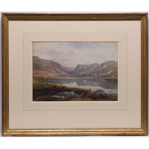 124 - David Cox (1783-1859) Llyn Tal-y-Llyn, North Wales, signed and dated 1831 lower left, watercolour 18... 