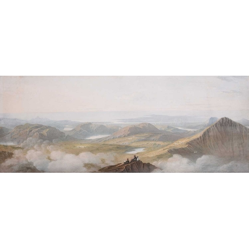 125 - John Varley (1778-1842) Panoramic View from Cader Idris, North Wales, signed and dated 1833 lower le... 