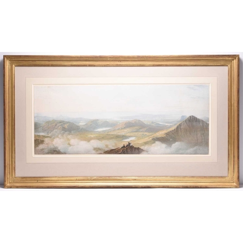 125 - John Varley (1778-1842) Panoramic View from Cader Idris, North Wales, signed and dated 1833 lower le... 