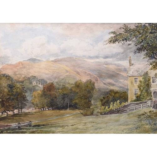 126 - David II Cox (1809-1885) A Farmhouse in the Welsh Hills, watercolour, 26 x 36 cm, frame 45 x 55 cm P... 