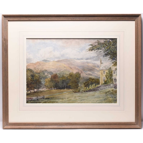 126 - David II Cox (1809-1885) A Farmhouse in the Welsh Hills, watercolour, 26 x 36 cm, frame 45 x 55 cm P... 