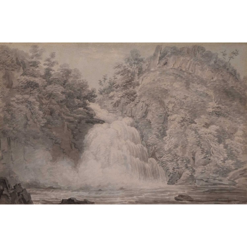 127 - Edward Dayes (1763-1804) Rhaeadr Du, Gwynedd, watercolour, 24.5 x 38 cm, frame 49.5 x 61.5 cm Proven... 