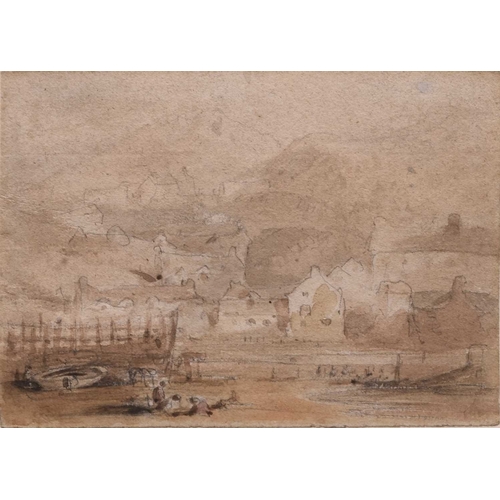 128 - John Varley (1778-1842) Barmouth, North Wales, circa 1820, watercolour and pencil, 10.3 x 14.4 cm, f... 