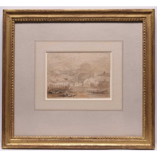 128 - John Varley (1778-1842) Barmouth, North Wales, circa 1820, watercolour and pencil, 10.3 x 14.4 cm, f... 