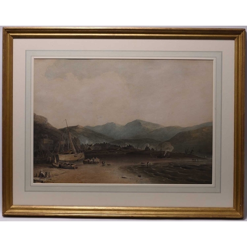 129 - John Varley (1778-1842) A View of Barmouth Near Dolgellau, Merionethshire, signed and dated 1804 low... 