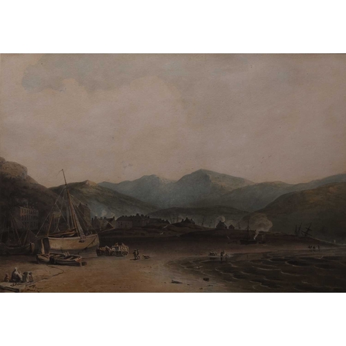 129 - John Varley (1778-1842) A View of Barmouth Near Dolgellau, Merionethshire, signed and dated 1804 low... 