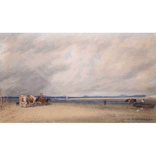 131 - William Turner of Oxford (1789-1962) The Sands at Barmouth, watercolour, signed lower left, addition... 