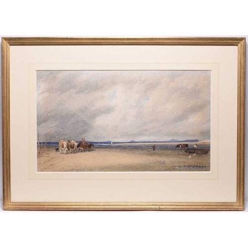 131 - William Turner of Oxford (1789-1962) The Sands at Barmouth, watercolour, signed lower left, addition... 