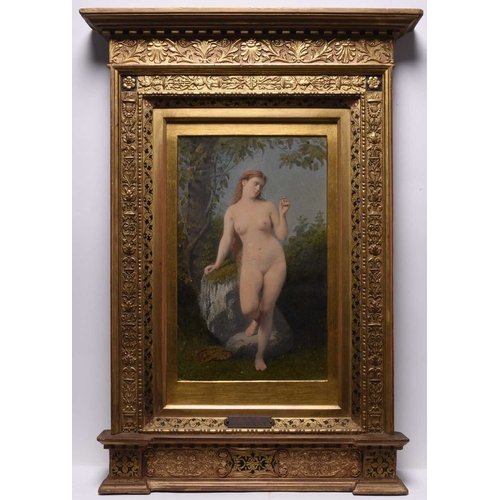 141 - Jacques de Sklarevsky (19th Century) The Temptation of Eve, watercolour, 33 x 20.5 cm, in a 19th cen... 