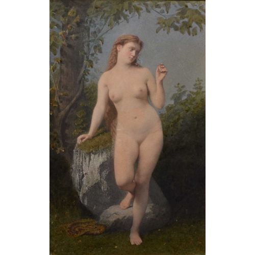 141 - Jacques de Sklarevsky (19th Century) The Temptation of Eve, watercolour, 33 x 20.5 cm, in a 19th cen... 