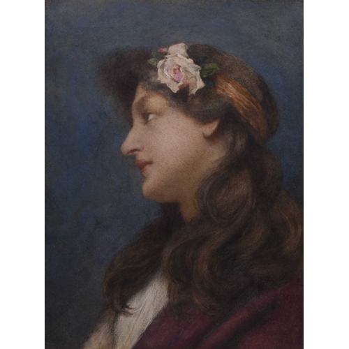 142 - William John Wainwright (1855-1931) Portrait of a Lady with a Rose in her Hair, signed lower right, ... 