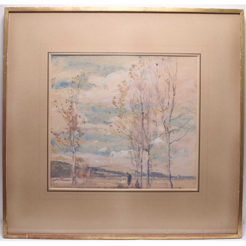 144 - Frank Brangwyn (1867-1956) The Sussex Downs, watercolour and pencil, 38.5 x 42.5 cm, frame 67 x 70 c... 