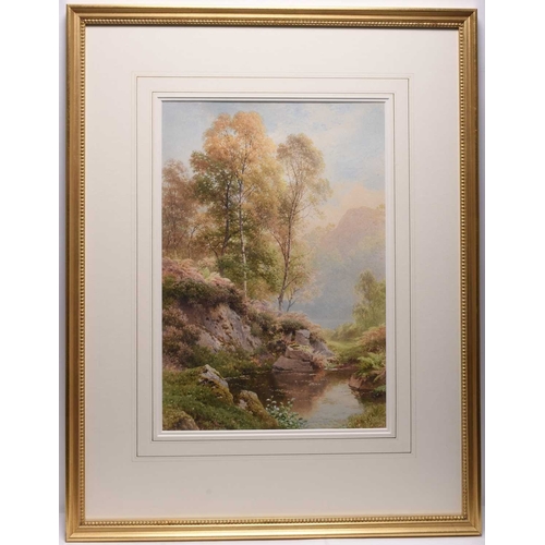 148 - Harold Sutton Palmer (1854-1933) A Woodland Pool in Autumn, signed lower left, watercolour, 41 x 28 ... 