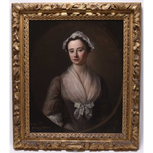 161 - Circle of William Hogarth (1697-1764) Portrait of the Right Honourable Lady Mary Forbes, inscribed l... 
