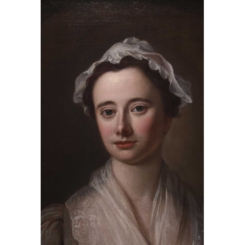 161 - Circle of William Hogarth (1697-1764) Portrait of the Right Honourable Lady Mary Forbes, inscribed l... 