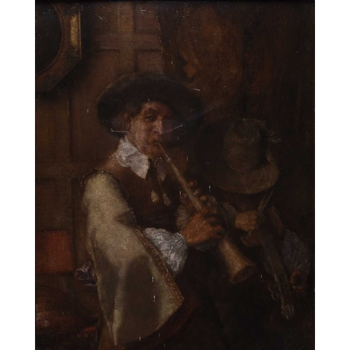 164 - William John Wainwright (1855-1931) The Musicians, monogrammed lower left, oil on panel, 30 x 23 cm,... 