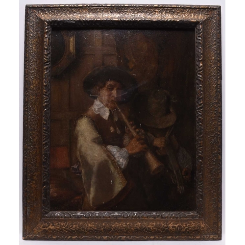 164 - William John Wainwright (1855-1931) The Musicians, monogrammed lower left, oil on panel, 30 x 23 cm,... 