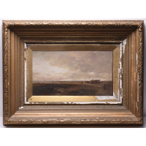 169 - James Webb (1825-1895) Crossing the Moor, Porchester, signed and dated 1880 lower left, oil on panel... 