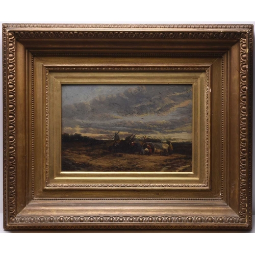 170 - James Webb (1825-1895) Gypsy Encampment, Suffolk, signed and dated '71 lower left, titled and inscri... 