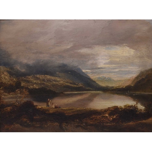 174 - Anthony Vandyke Copley Fielding (1787-1855) Ben Vrackie from Loch Lomond, oil on panel, 22.5 x 30 cm... 