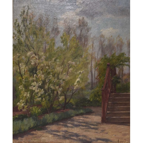 178 - Charles-Jean Agard (1866-1950) The Garden Steps, signed lower right, oil on canvas, 46 x 38 cm, fram... 
