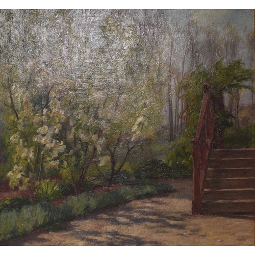 178 - Charles-Jean Agard (1866-1950) The Garden Steps, signed lower right, oil on canvas, 46 x 38 cm, fram... 