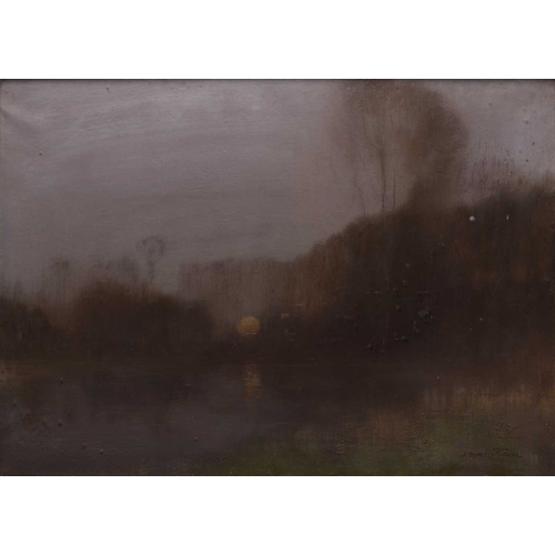 181 - Robert Macauley Stevenson (1854-1952) Moonlit River Landscape, signed lower right, oil on canvas, 56... 
