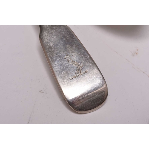 4 - A harlequin collection of early 19th century silver Fiddle pattern flatware, mainly by William Eaton... 