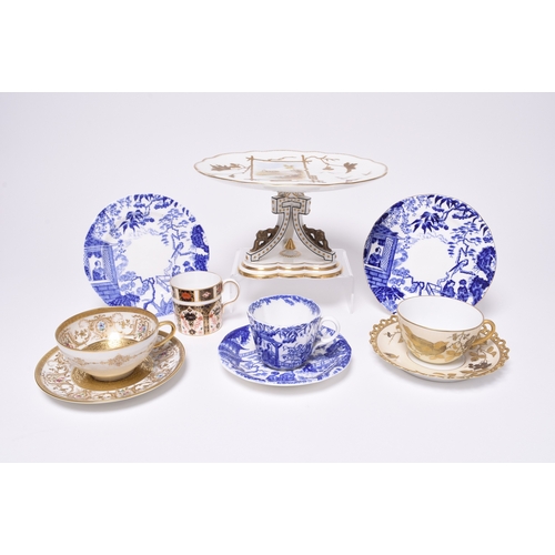 106 - An assorted collection of pottery and porcelain, 19th century and later, including a Jackfield-type ... 