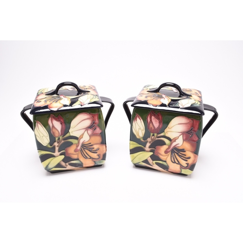 124 - Two contemporary Moorcroft 'Pencarrow' pattern biscuit jars and covers, numbered editions 286 and 33... 