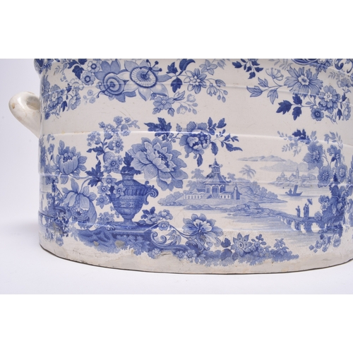 13 - An English blue and white earthenware footbath by 'Jones' (exact maker currently unidentifed'), 19th... 